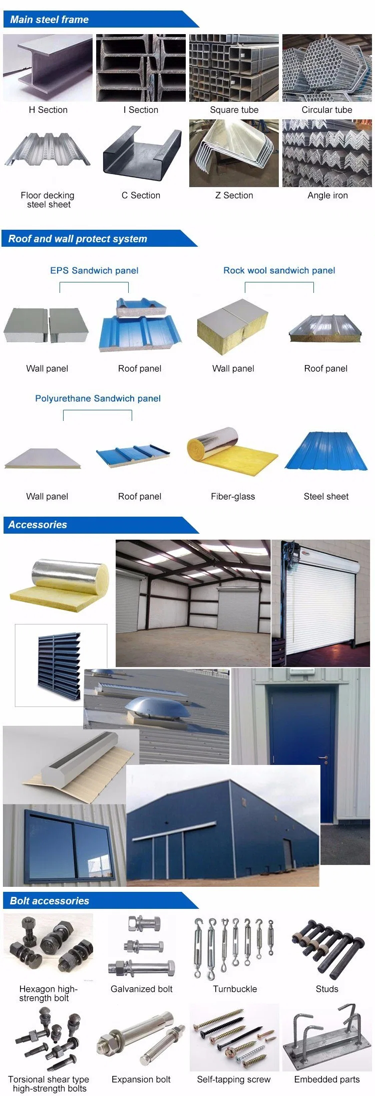 High Standard Steel Structure Building Metal Frame Construction